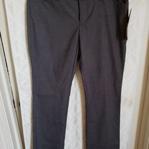 Bootcut, 40" long grey pants.  NWT, front and back